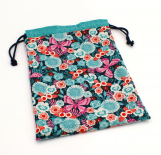 Projektbeutel / Handarbeitsbeutel mit Kordel Floral Butterflies